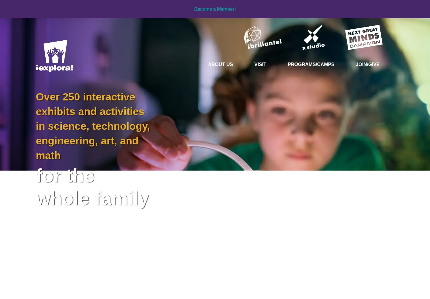 Captured homepage of explora.us in the current scan