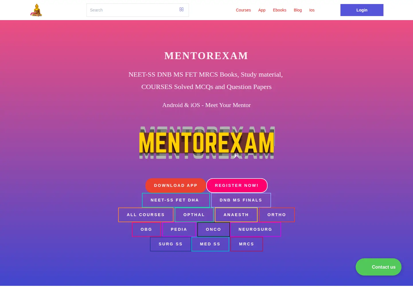 Screenshot of mentorexam.com