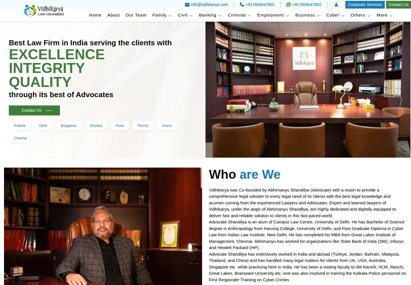 Captured homepage of vidhikarya.com in the current scan