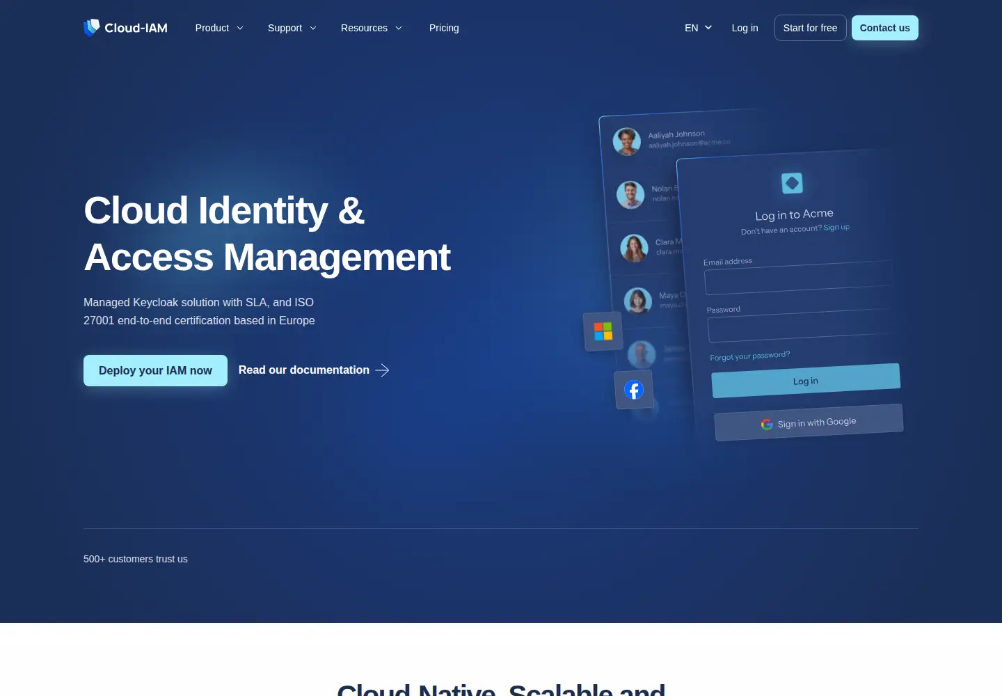 Captured homepage of cloud-iam.com in the current scan