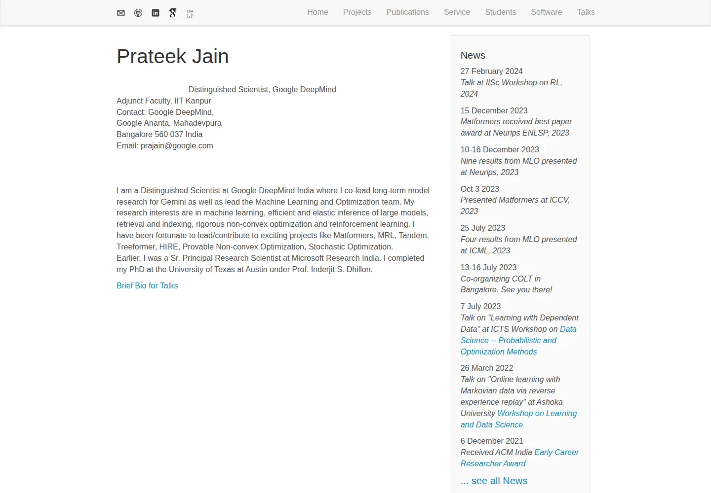 Screenshot of prateekjain.org