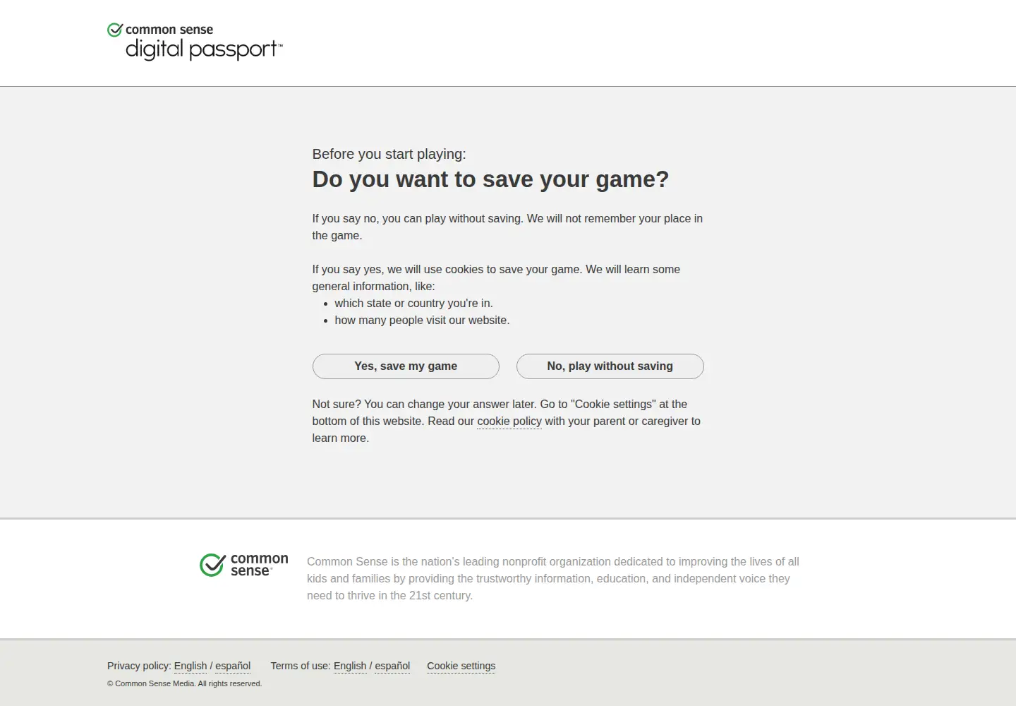 Captured homepage of digitalpassport.org in the current scan