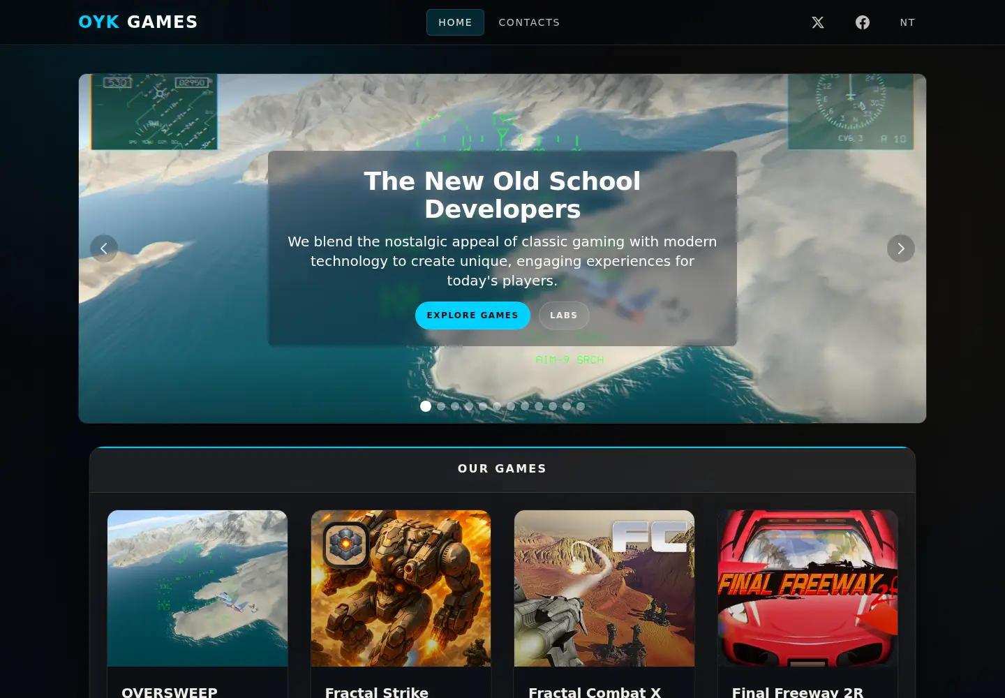 Captured homepage of oykgames.com in the current scan