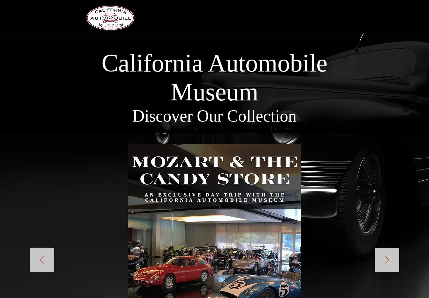 Captured homepage of calautomuseum.org in the current scan