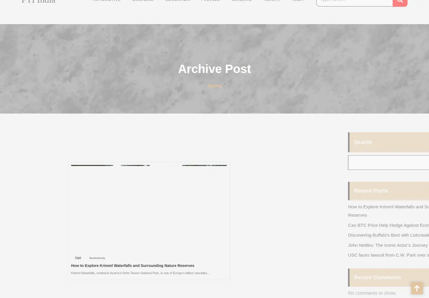 Captured homepage of ftiindia.org in the current scan