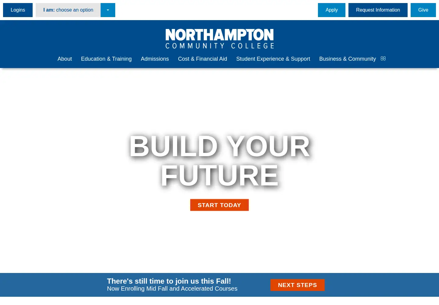 Screenshot of northampton.edu