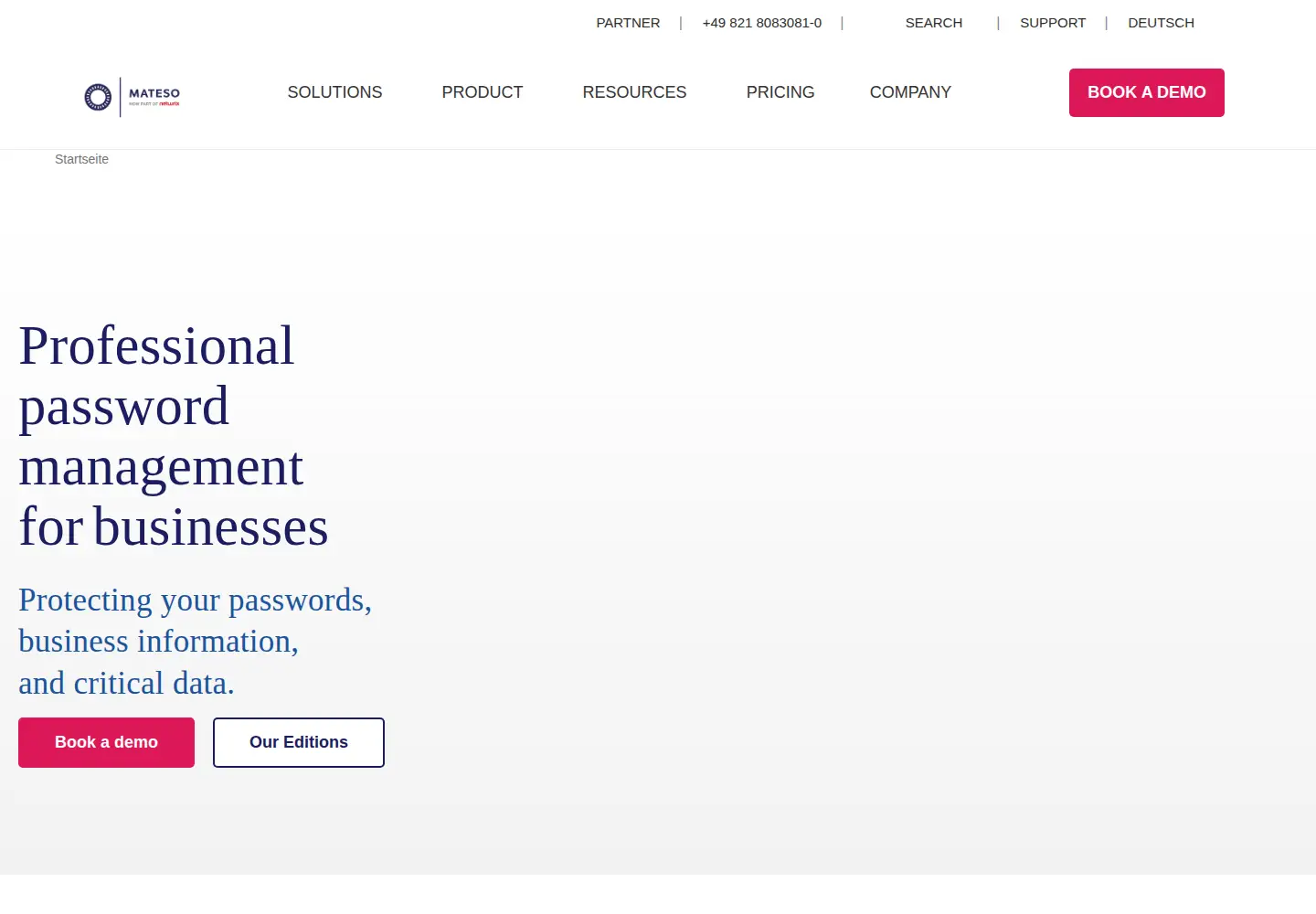 Captured homepage of passwordsafe.com in the current scan