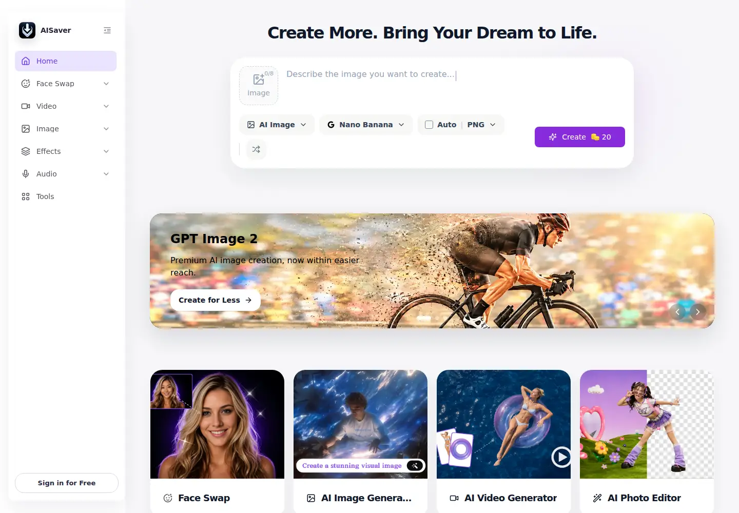 Screenshot of aisaver.io