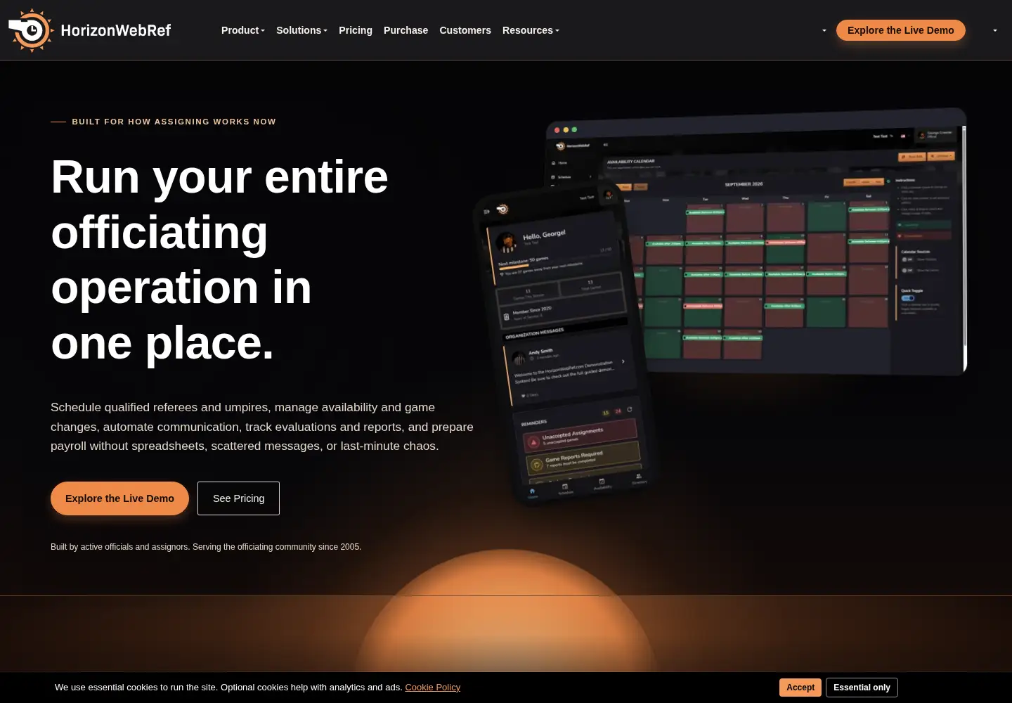 Screenshot of horizonwebref.com