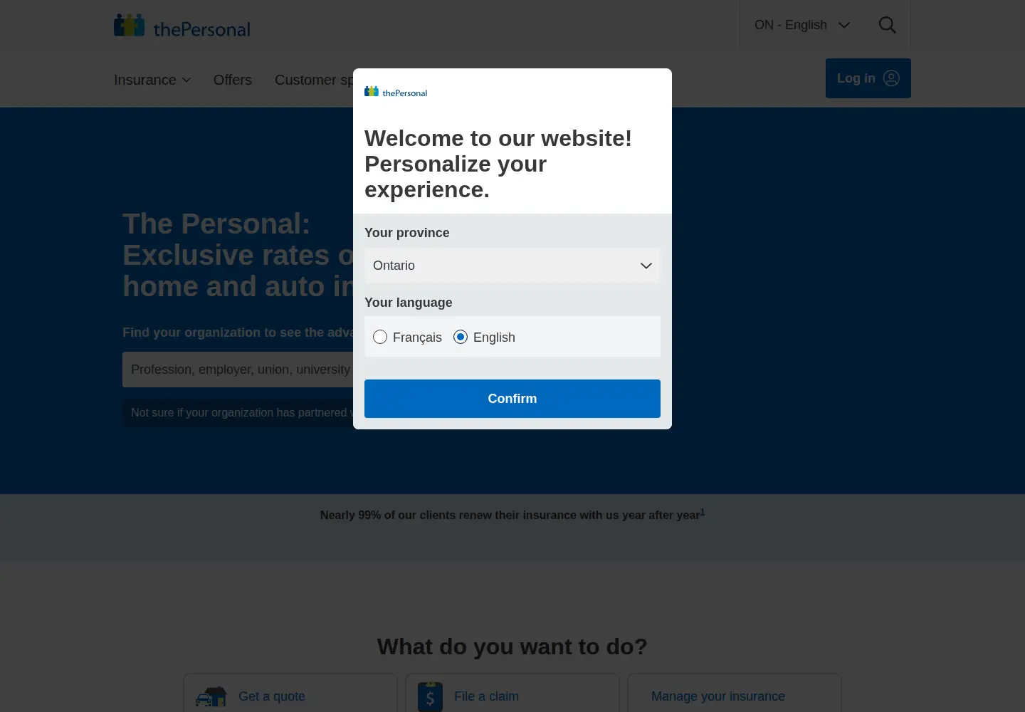 Captured homepage of thepersonal.com in the current scan