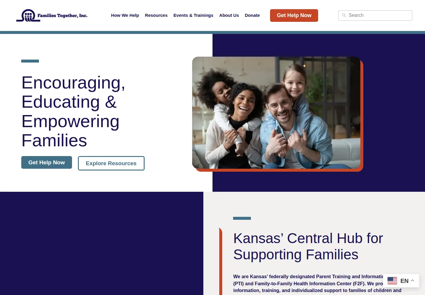 Screenshot of familiestogetherinc.org