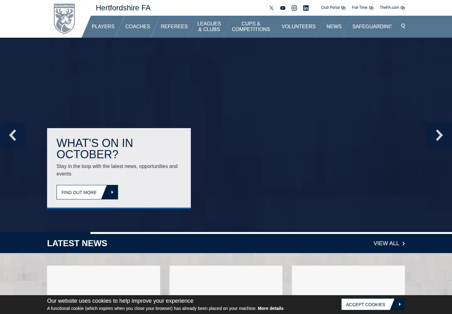 Screenshot of hertfordshirefa.com