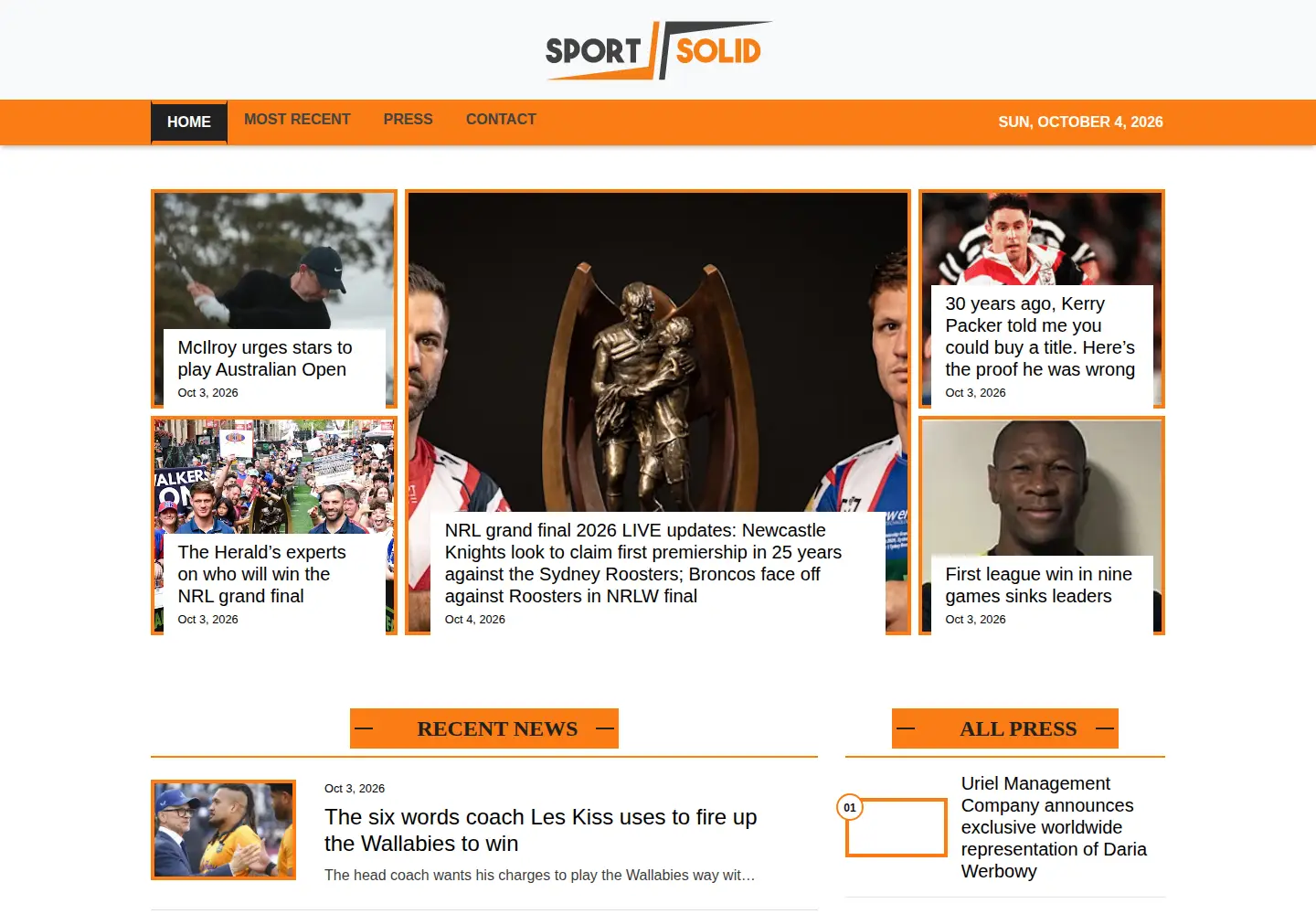 Captured homepage of sportsolid.com in the current scan