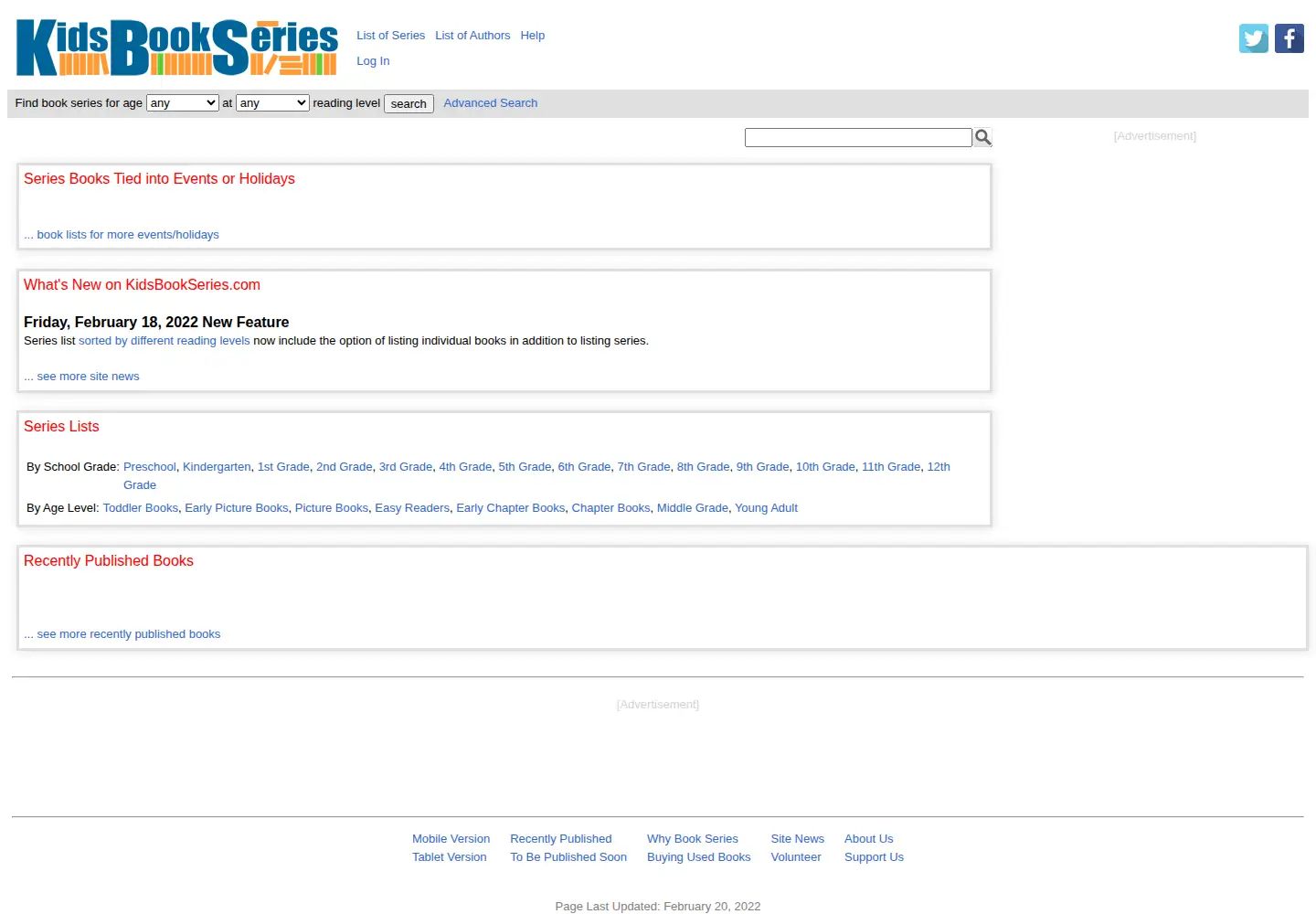 Captured homepage of kidsbookseries.com in the current scan