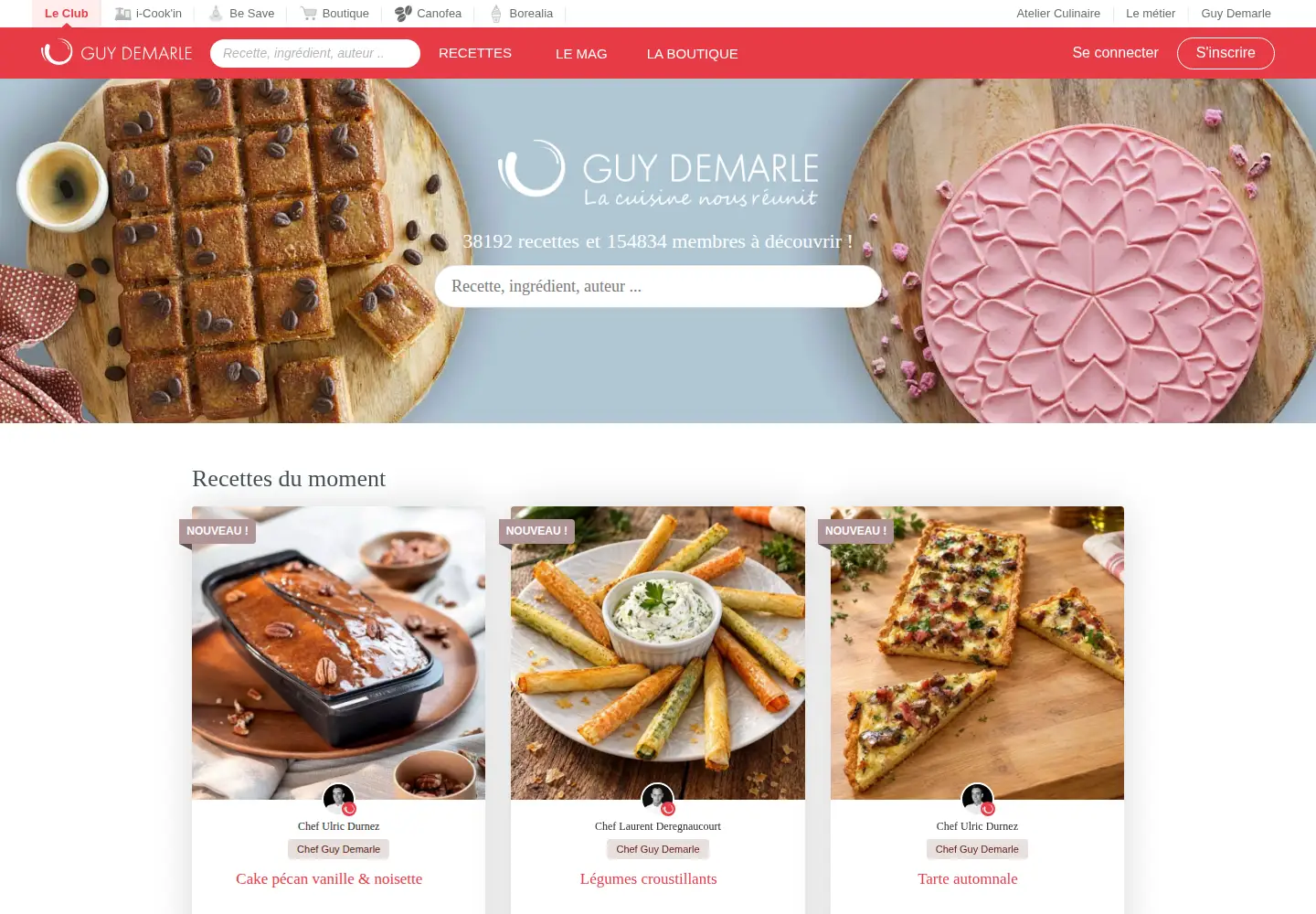 Captured homepage of guydemarle.com in the current scan