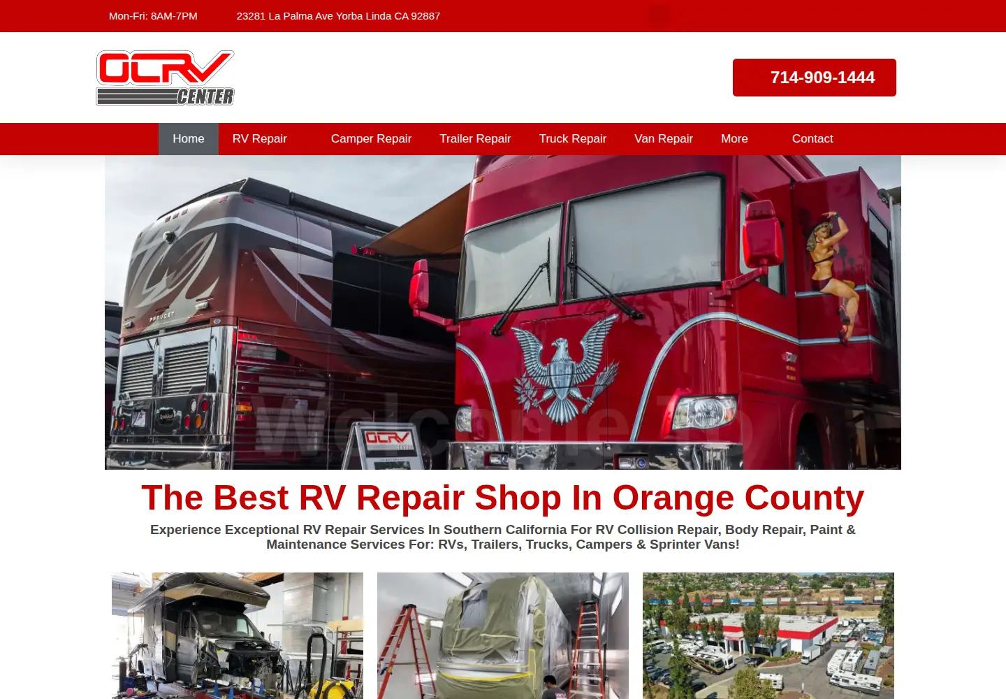Captured homepage of ocrvcenter.com in the current scan