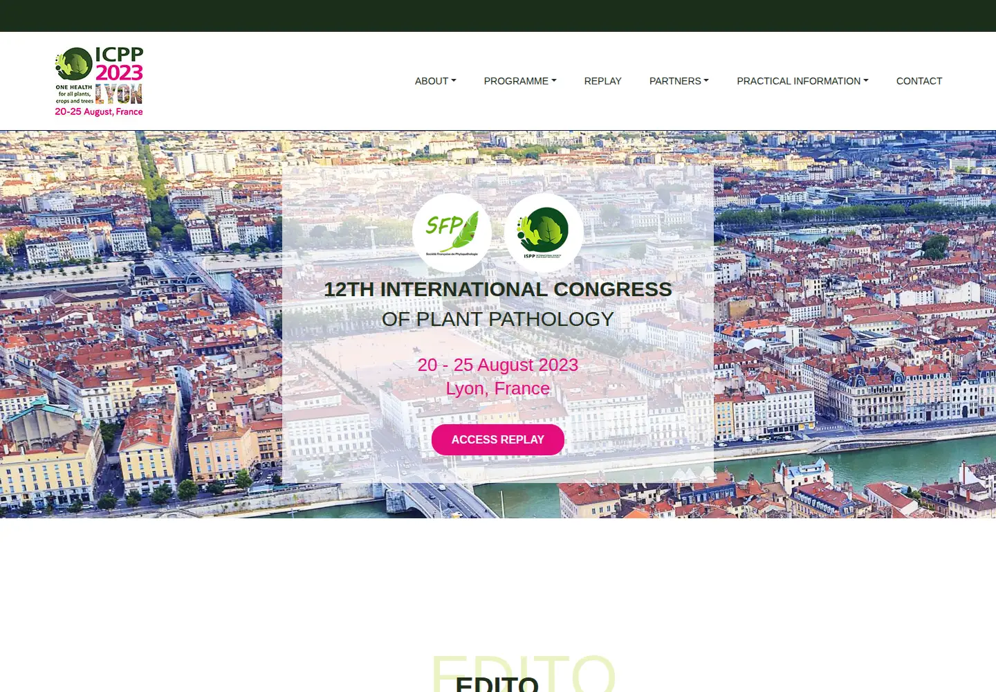 Screenshot of icpp2023.org
