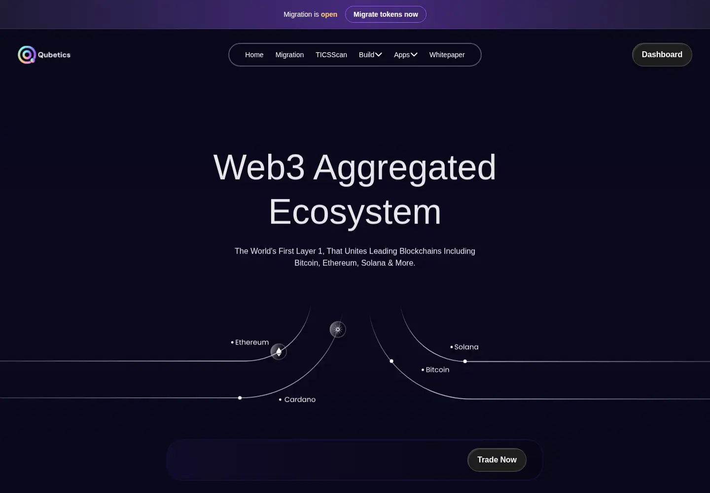 Screenshot of qubetics.com