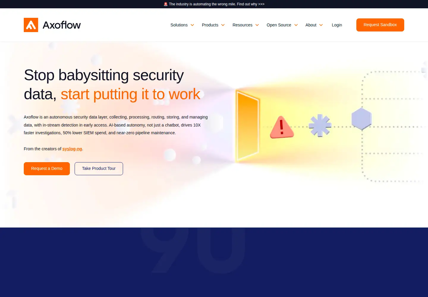 Captured homepage of axoflow.com in the current scan