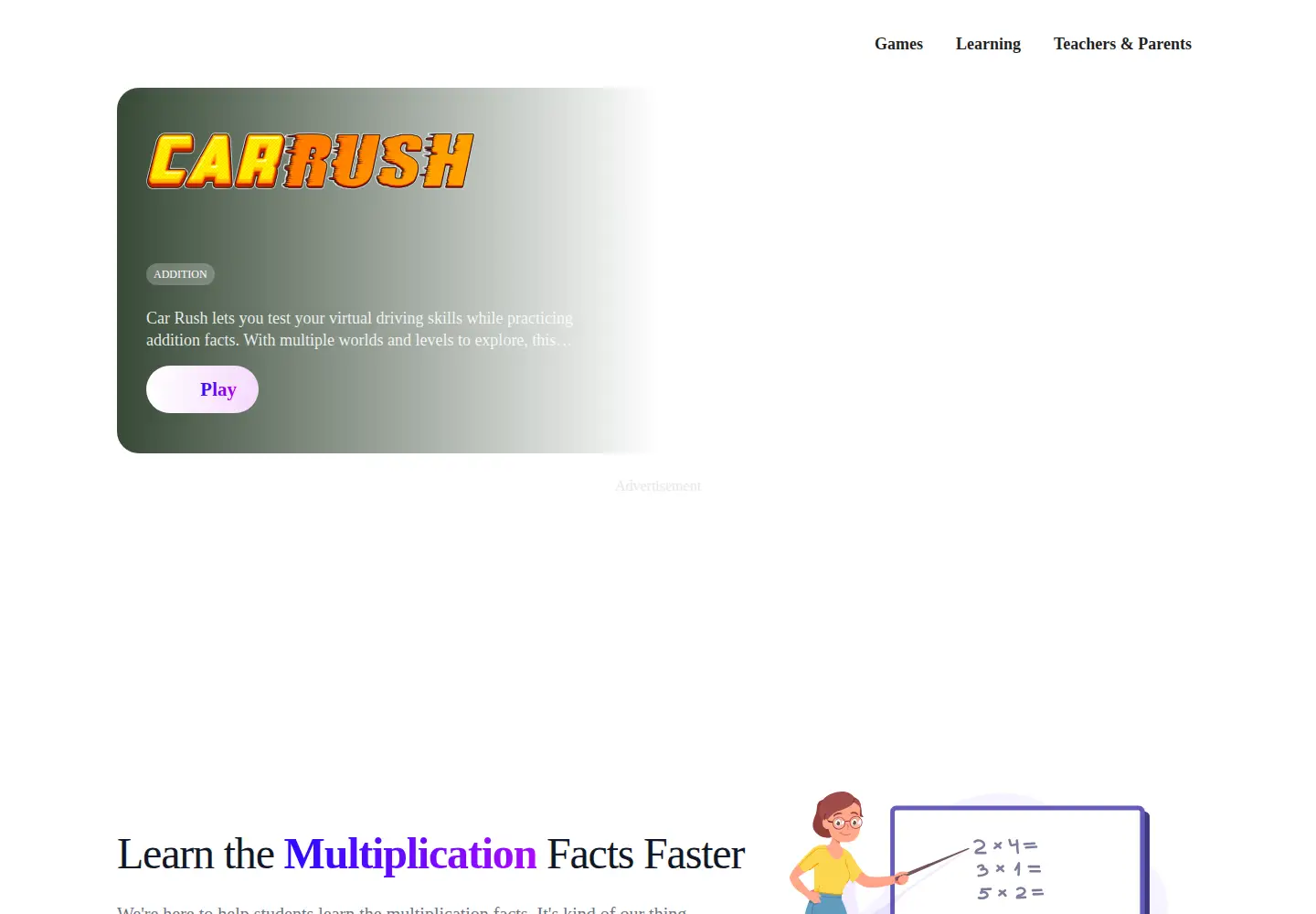 Captured homepage of multiplication.com in the current scan