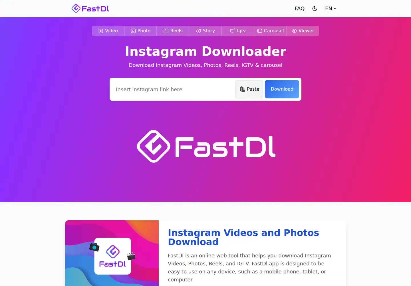 Screenshot of fastdl.app
