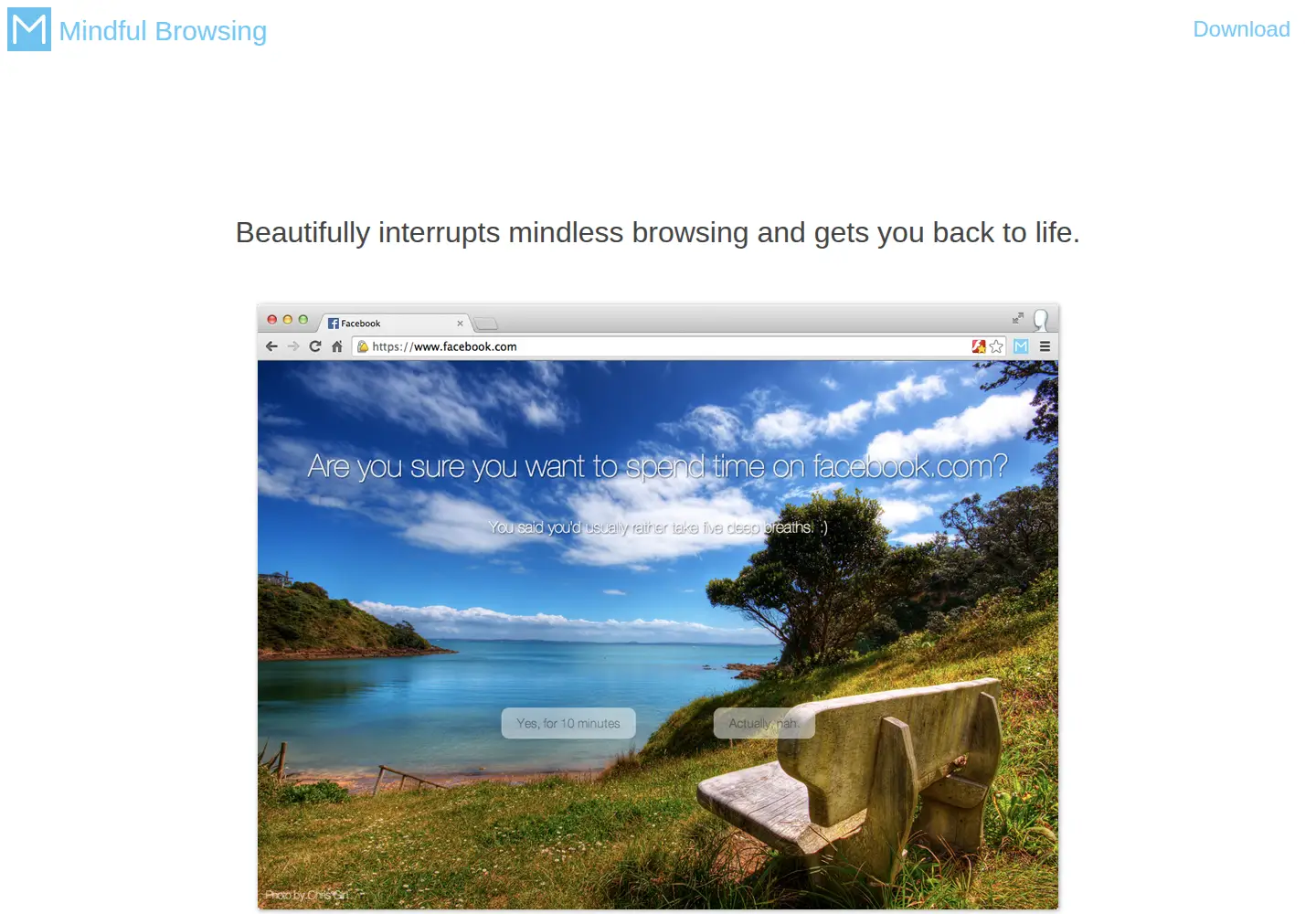 Screenshot of mindfulbrowsing.org