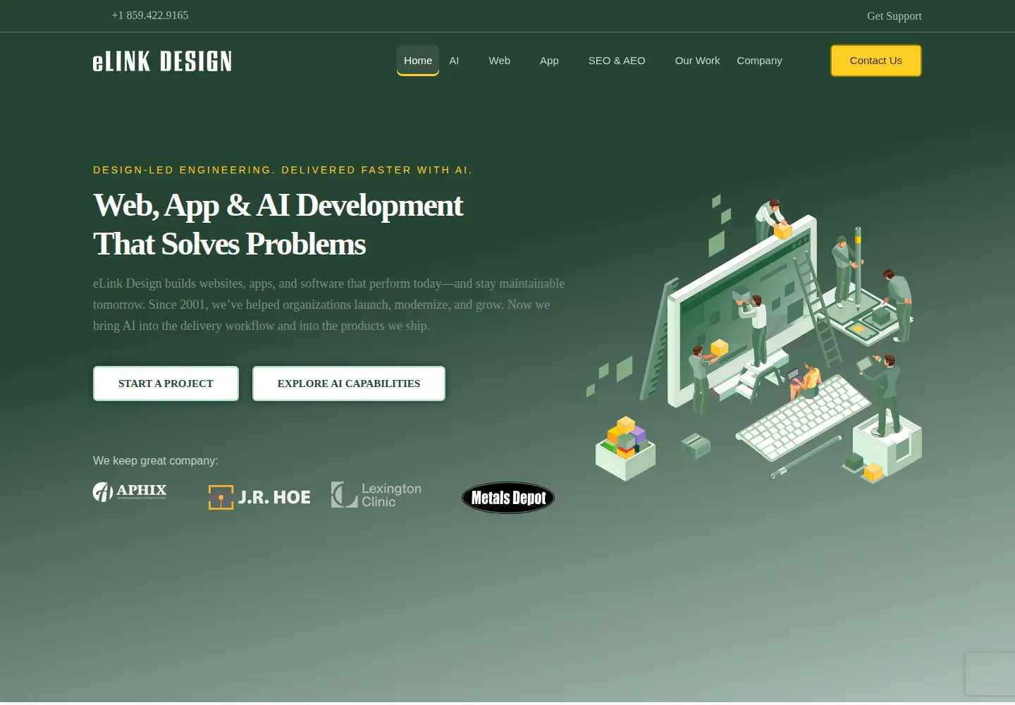 Captured homepage of elinkdesign.com in the current scan