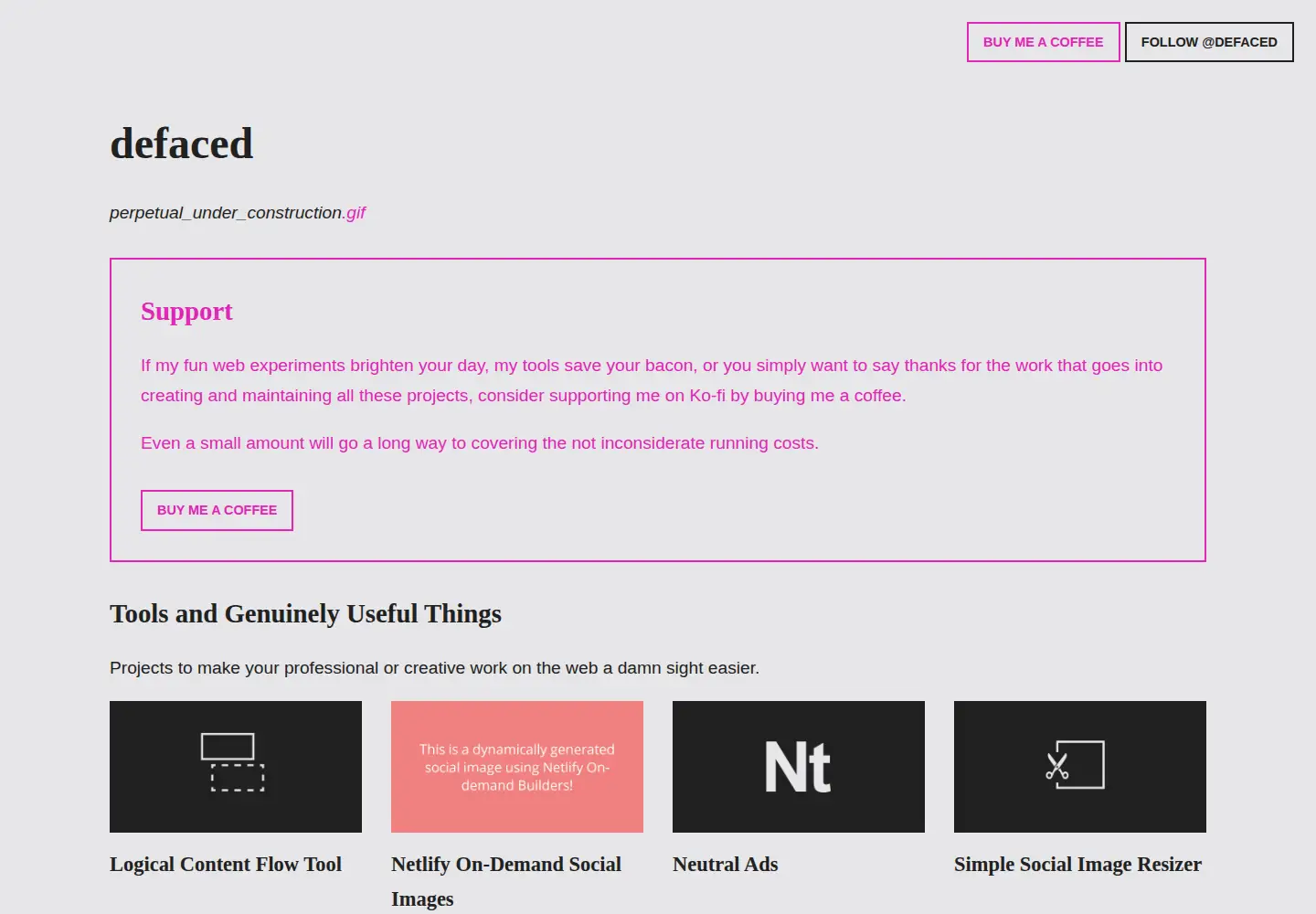 Screenshot of defaced.dev