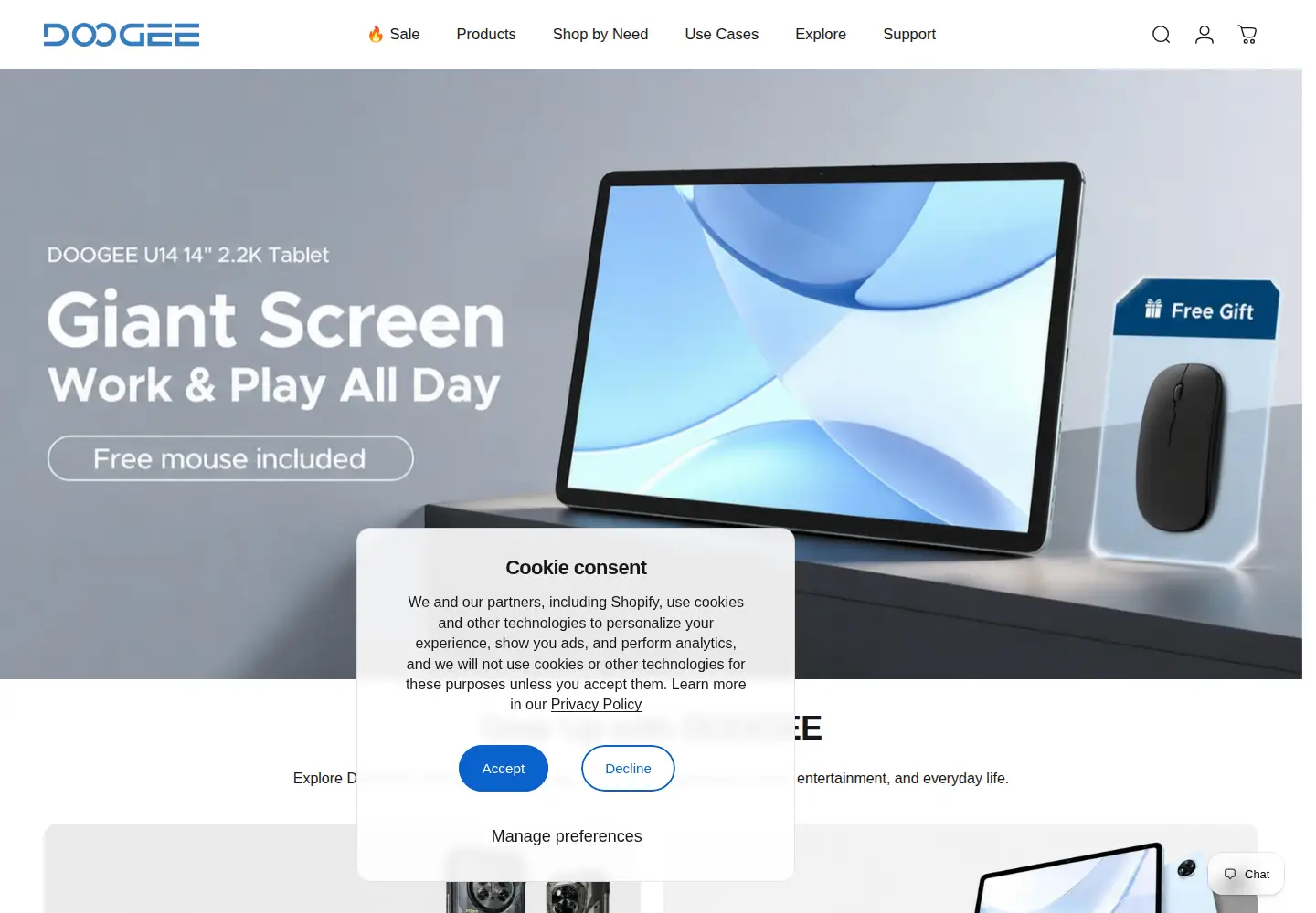 Screenshot of doogeemall.com