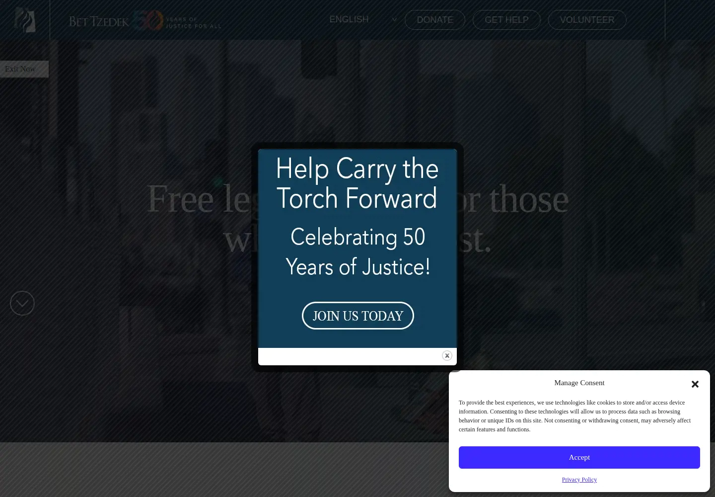 Screenshot of bettzedek.org