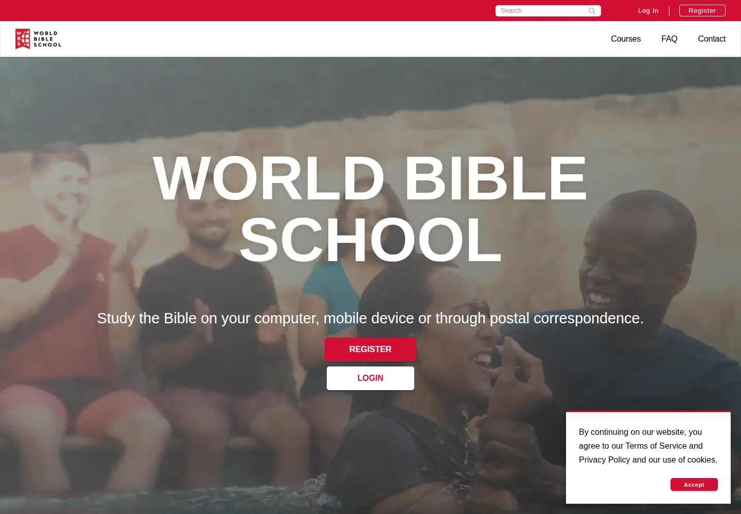 Captured homepage of worldbibleschool.org in the current scan