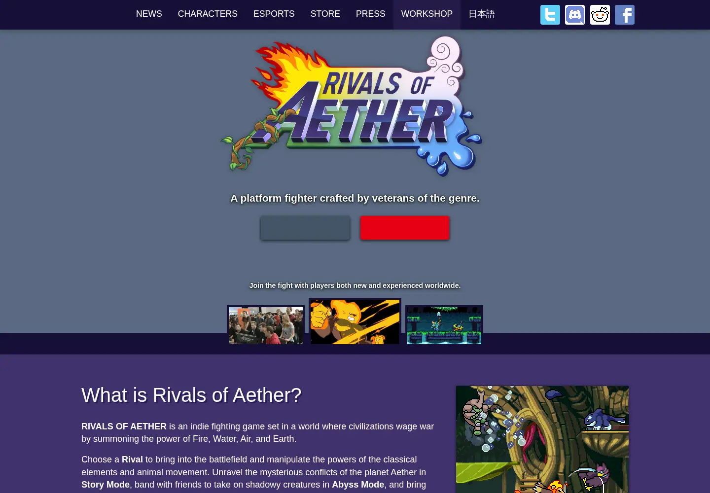 Screenshot of rivalsofaether.com