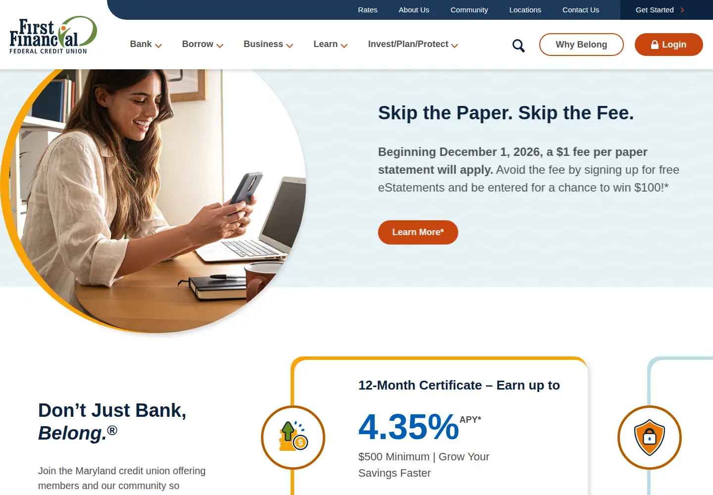 Screenshot of firstfinancial.org