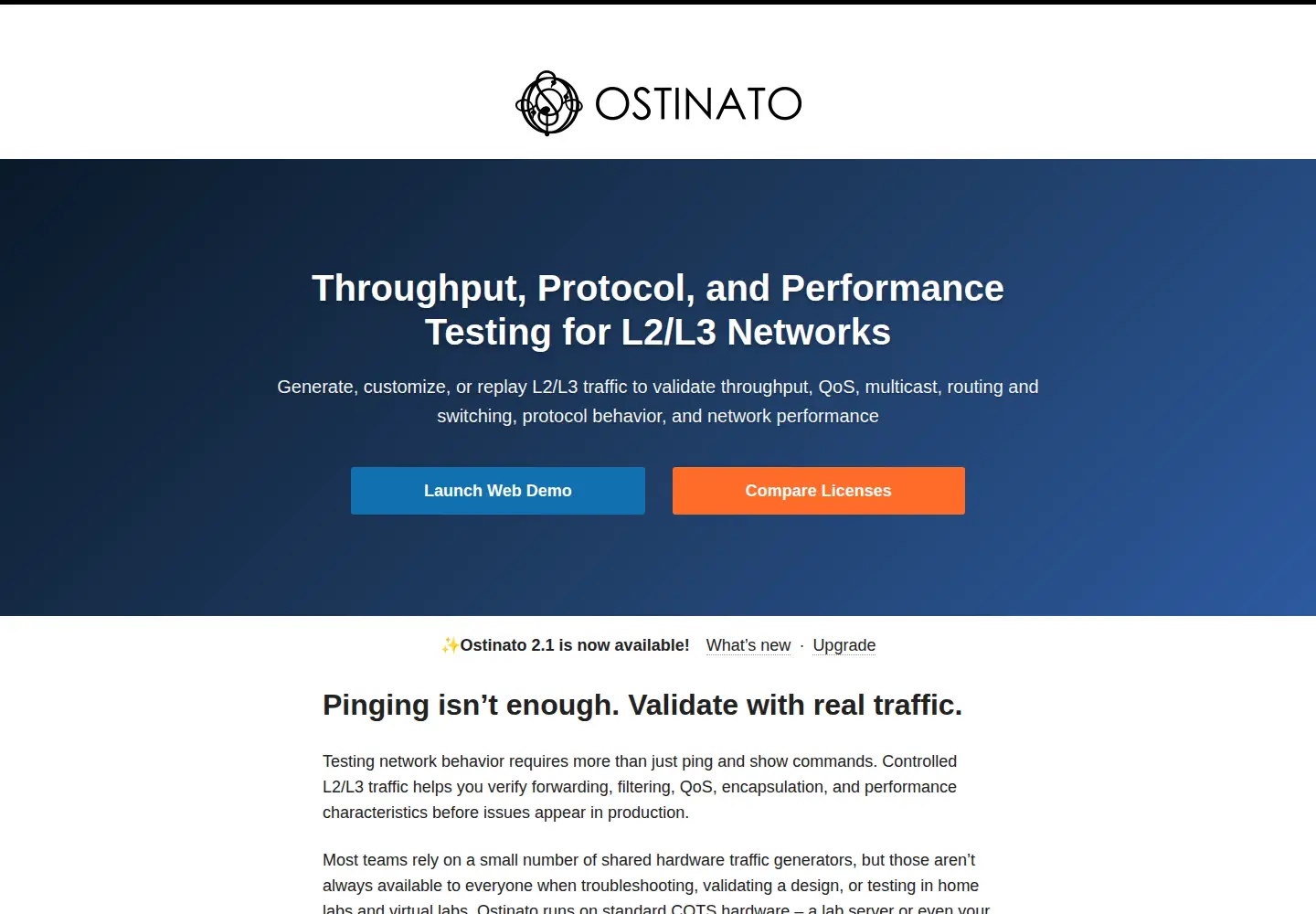 Screenshot of ostinato.org