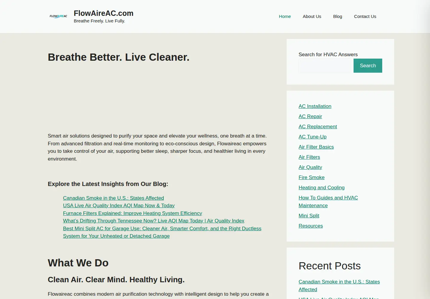 Screenshot of flowaireac.com