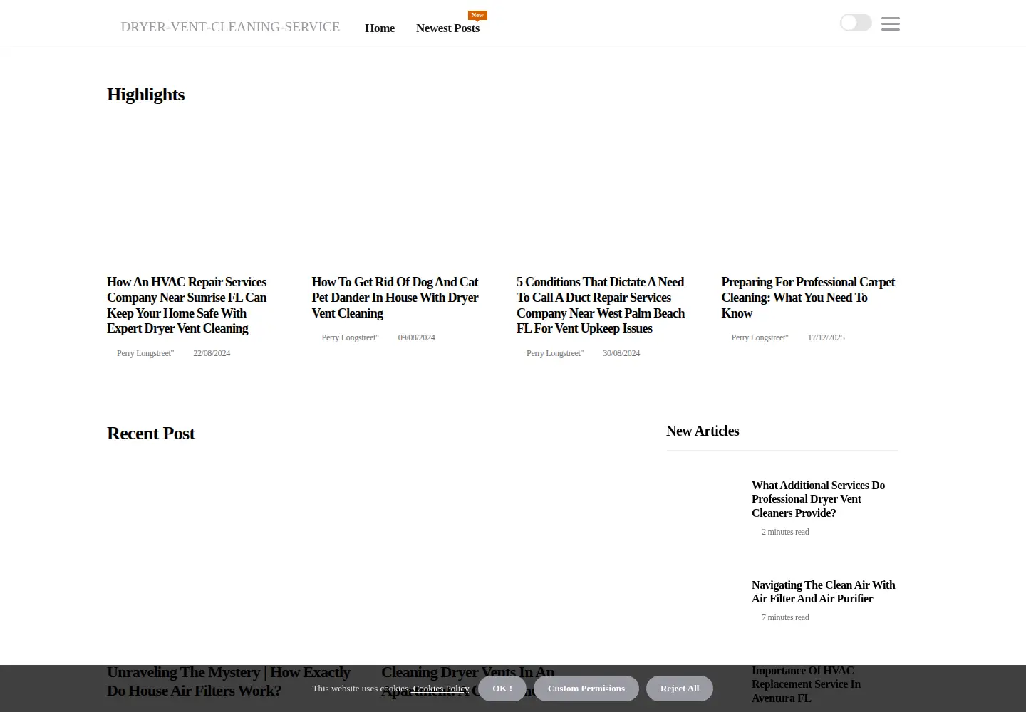 Screenshot of dryer-vent-cleaning-service.net