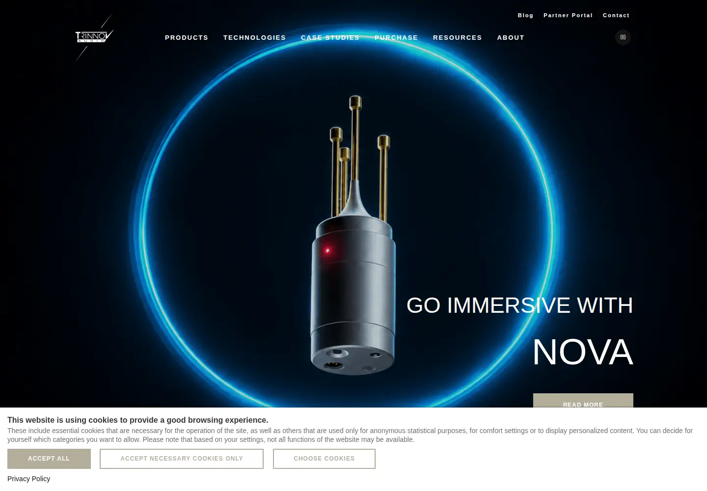 Captured homepage of trinnov.com in the current scan