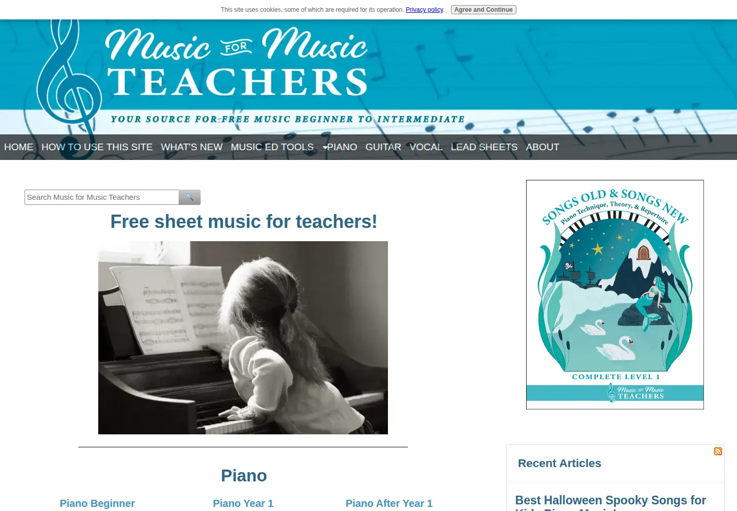 Screenshot of music-for-music-teachers.com