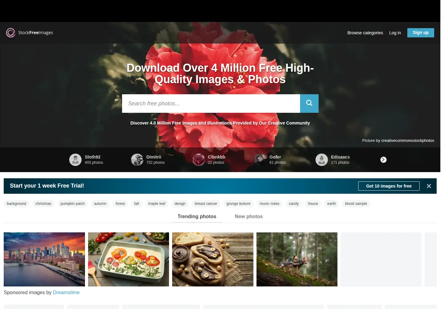 Screenshot of stockfreeimages.com