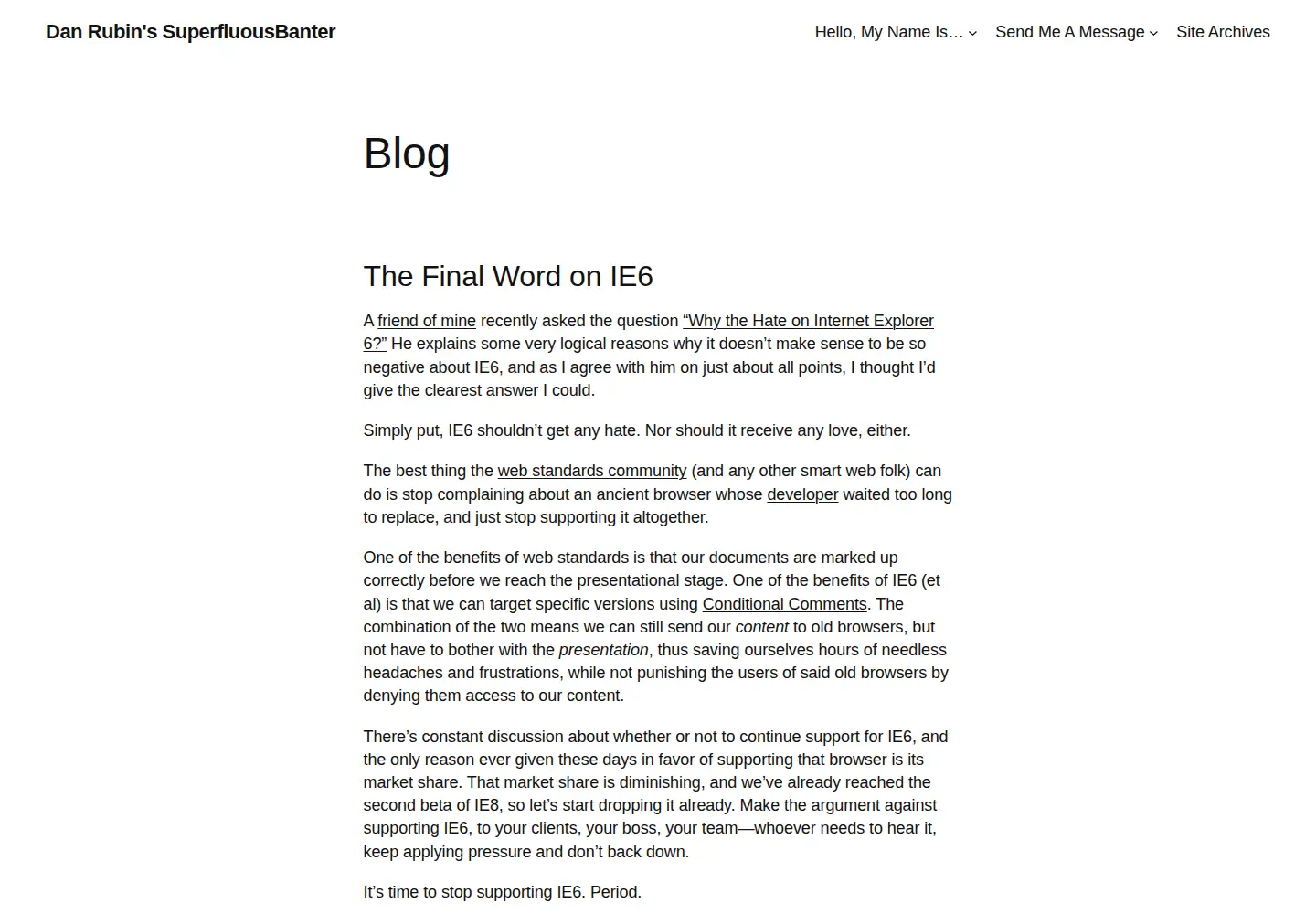 Screenshot of superfluousbanter.org