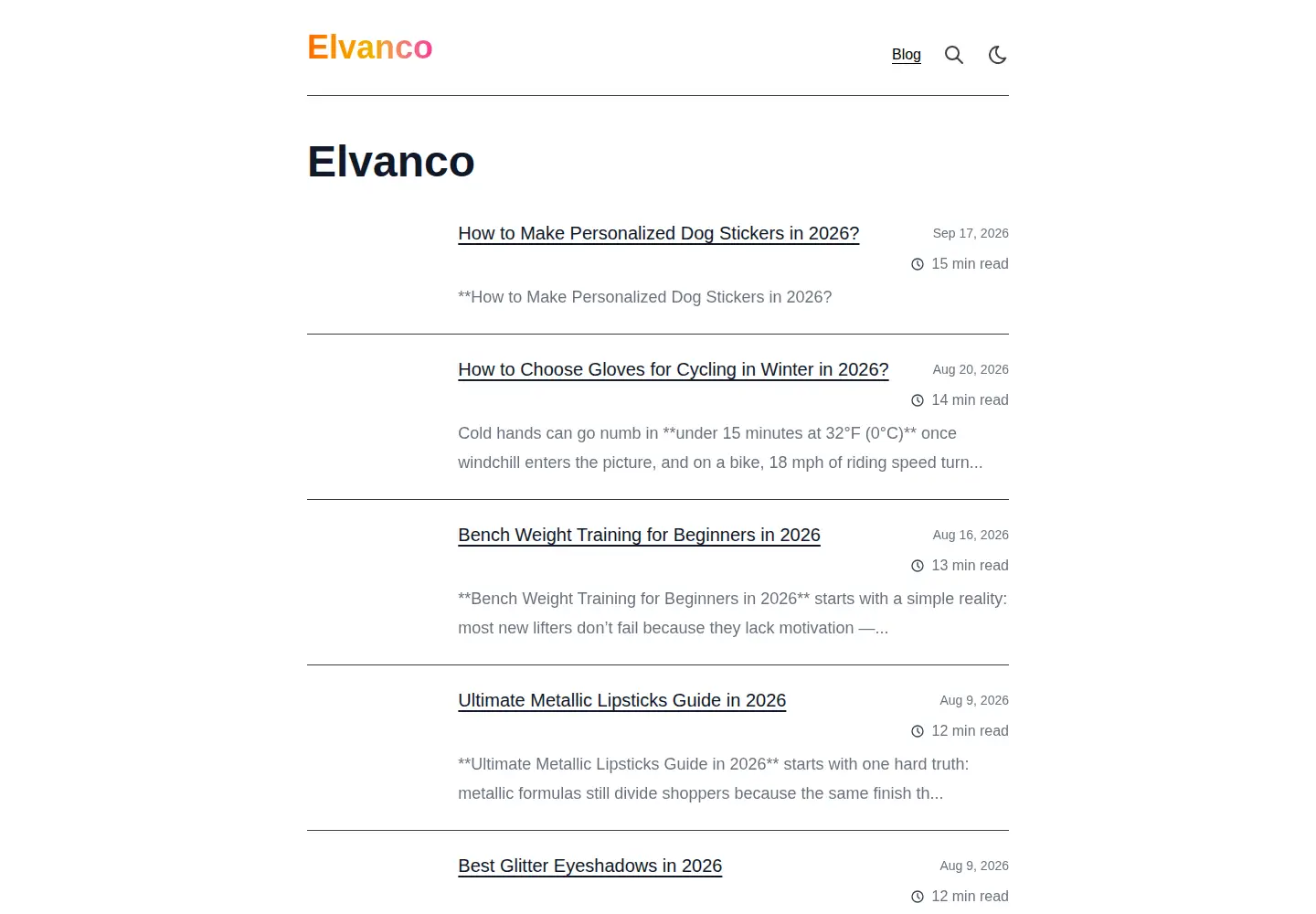 Screenshot of elvanco.com