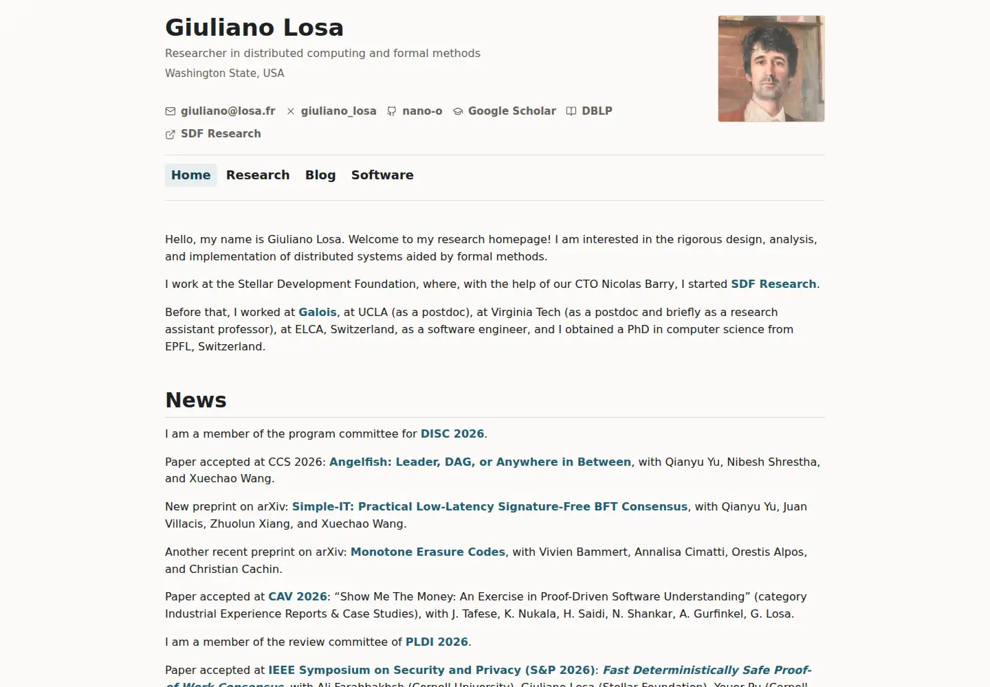Captured homepage of losa.fr in the current scan