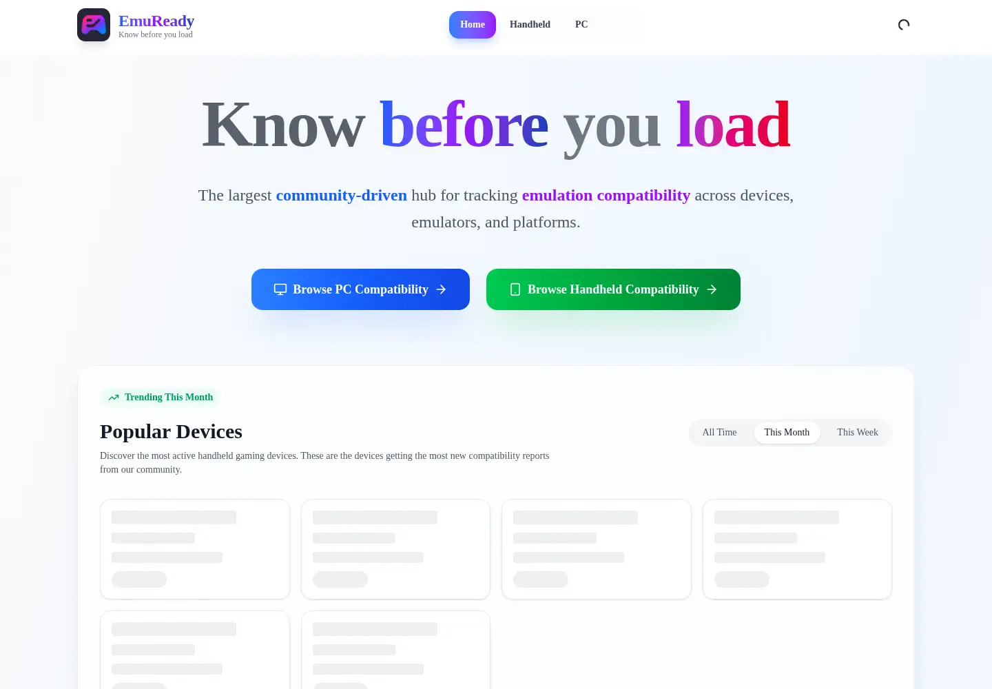 Screenshot of emuready.com