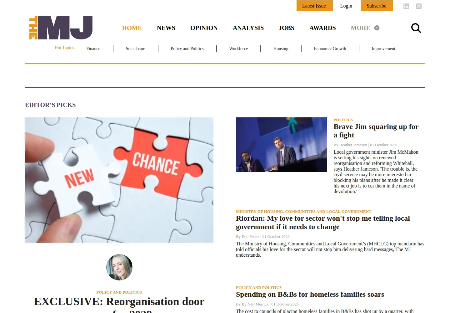 Screenshot of themj.co.uk