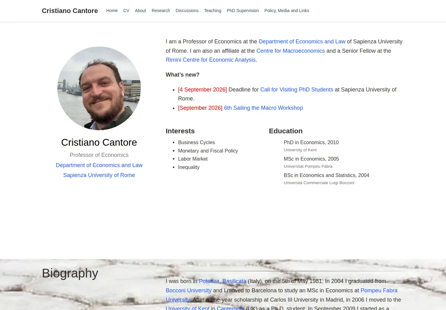 Screenshot of cristianocantore.com