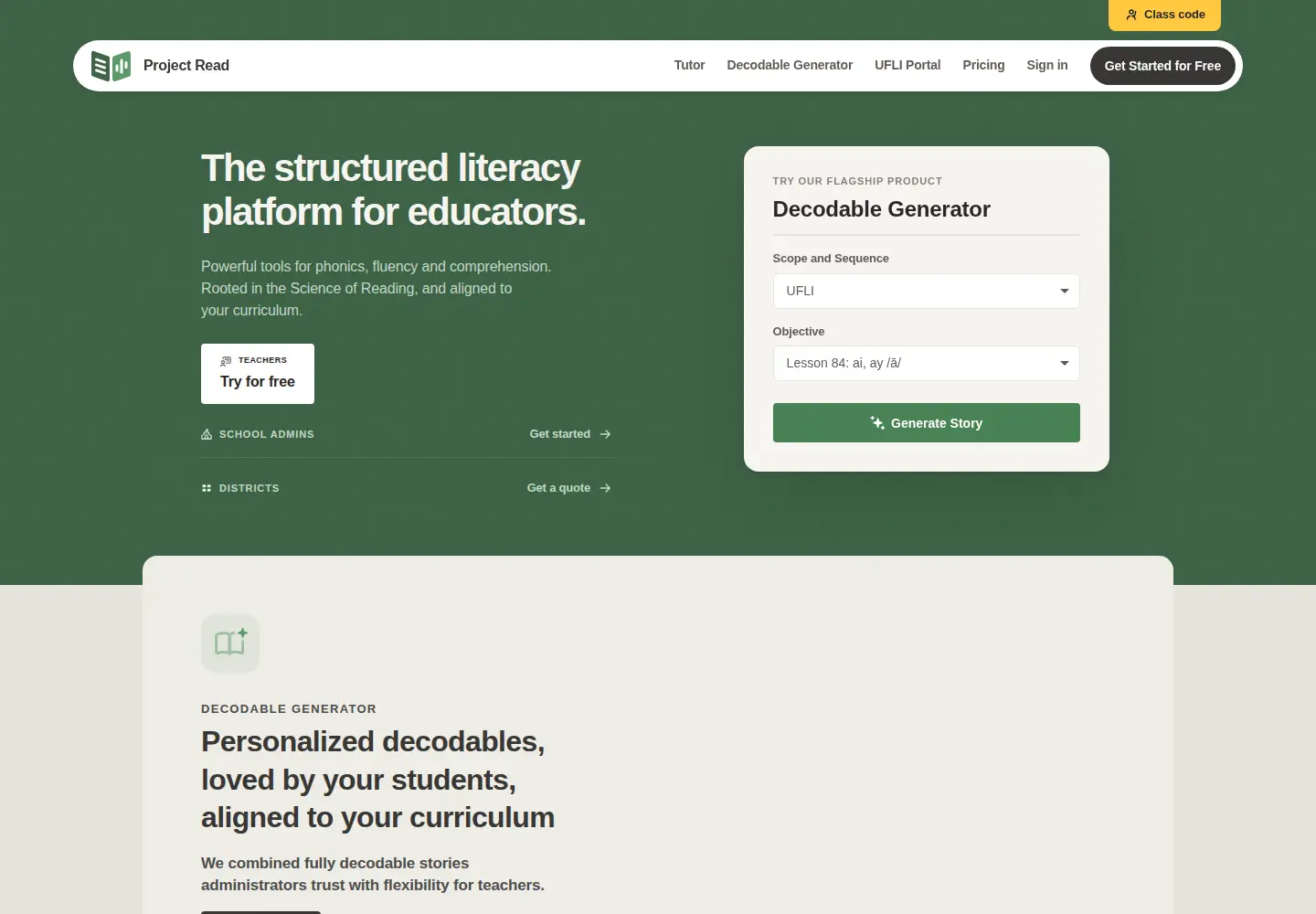 Screenshot of projectread.ai
