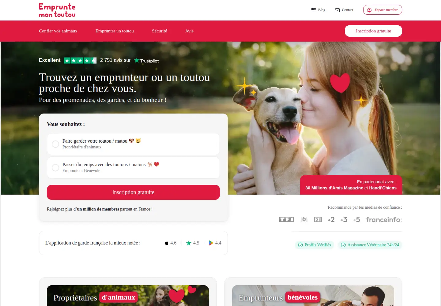 Screenshot of empruntemontoutou.com