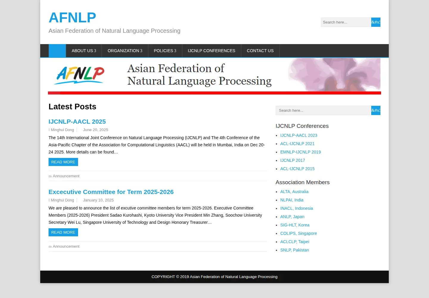 Screenshot of afnlp.org