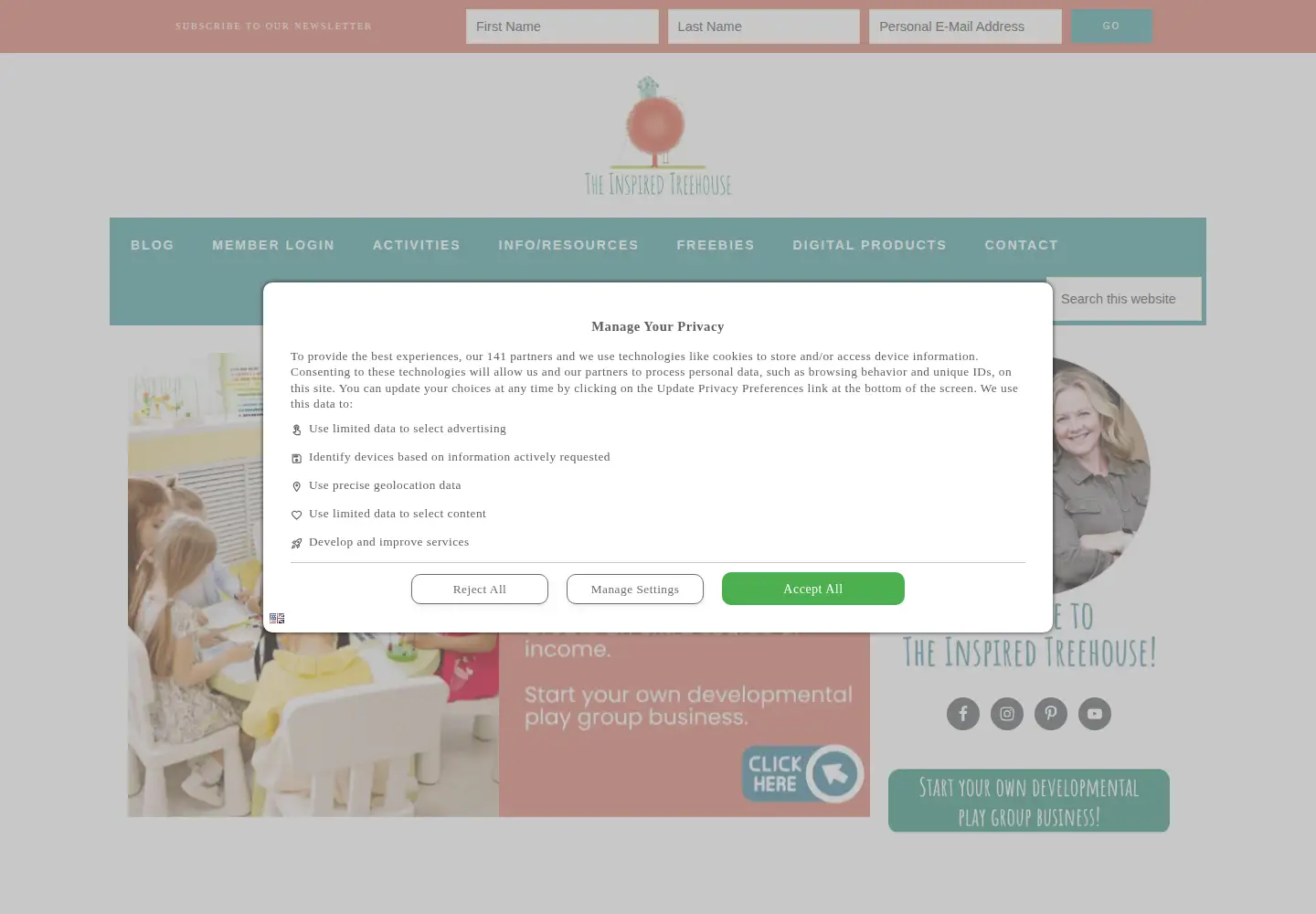 Screenshot of theinspiredtreehouse.com