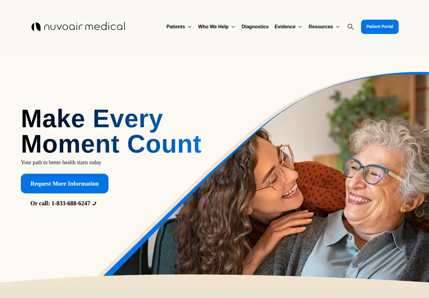 Screenshot of nuvoair.com